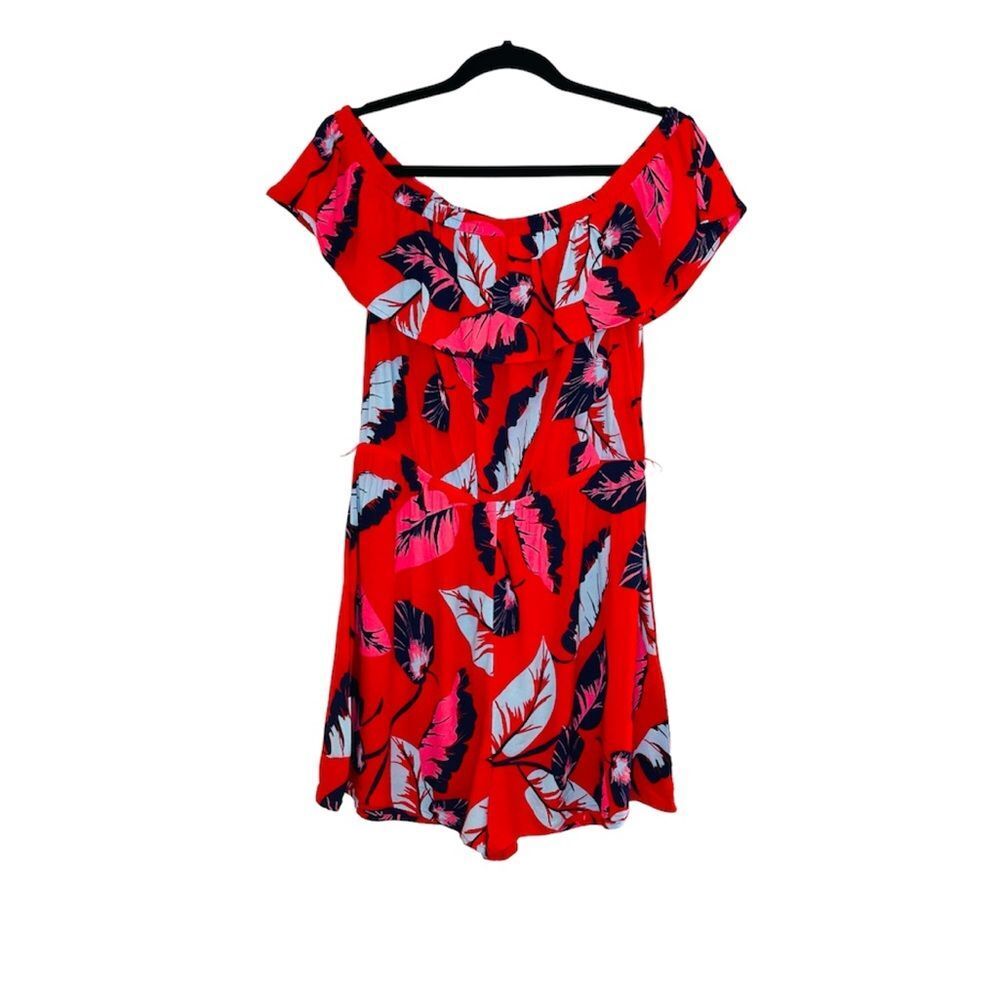 Express Off The Shoulder Romper Red size Medium